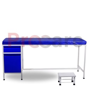 OPD examination couch with one drawer One Cabinet with single foot step
