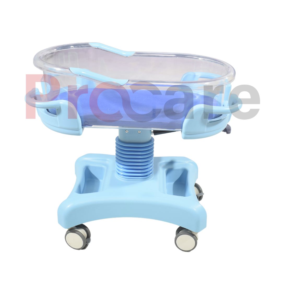 blue-colored baby cradle made with ABS material