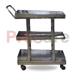 Bedside Drug trolley full SS side view