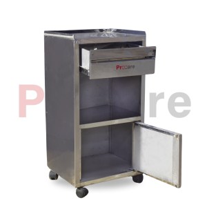 opened cabinet view of Deluxe ss bed side locker