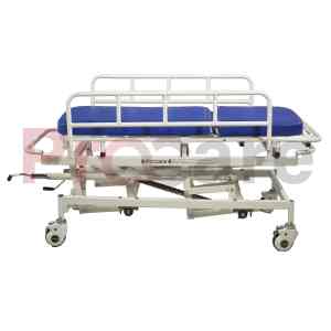 Emergency recovery stretcher trolley with side railing