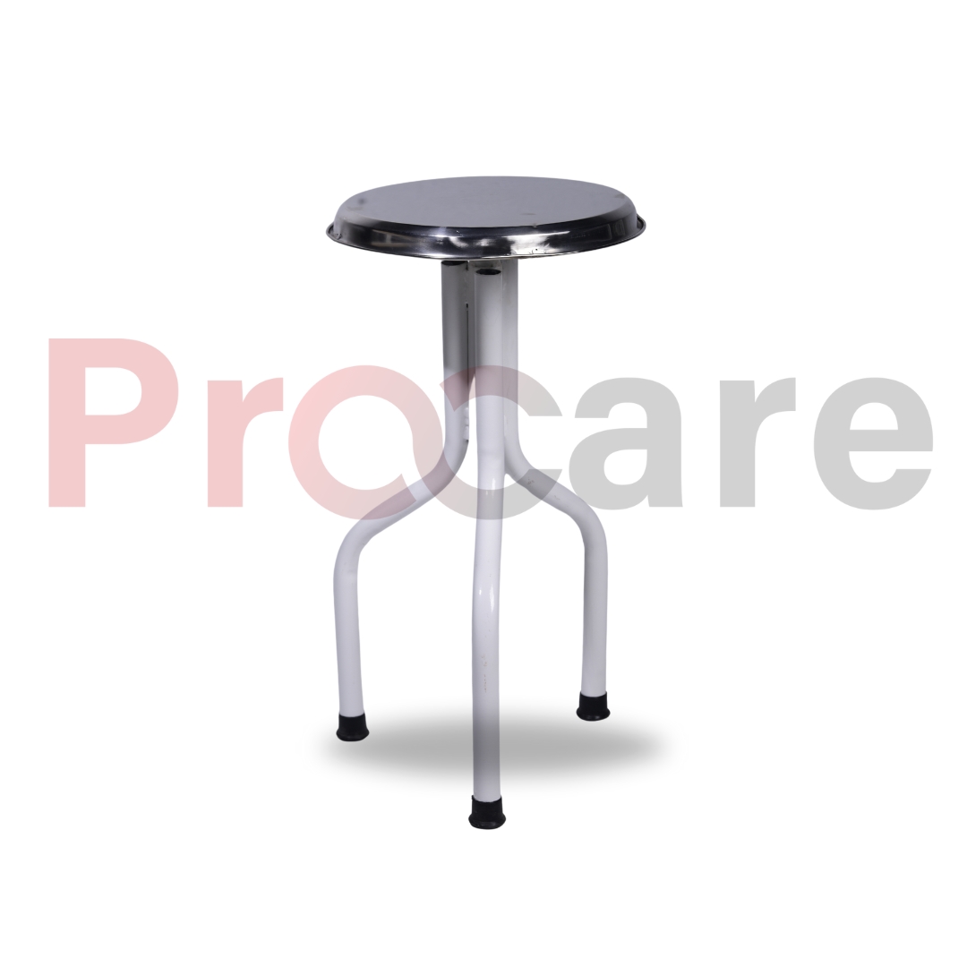 Revolving stool with stainless steel top