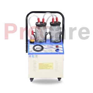 Suction machine with glass jar