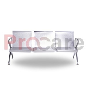 Chrome plated three seater waiting chair