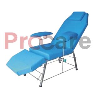 blue colored blood collection chair