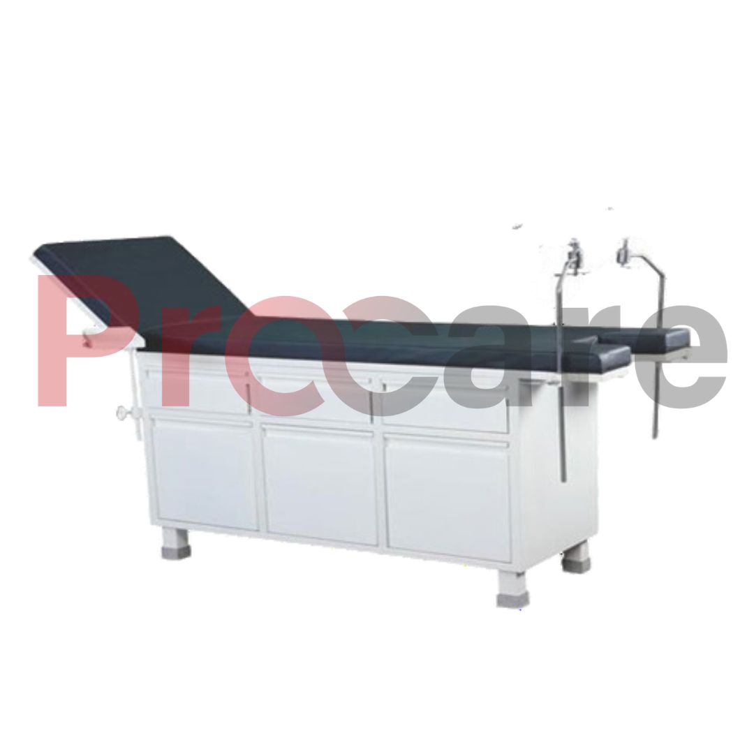 gynecological examination couch with backrest