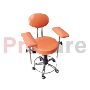 a orange coloured manual surgeon stool cair
