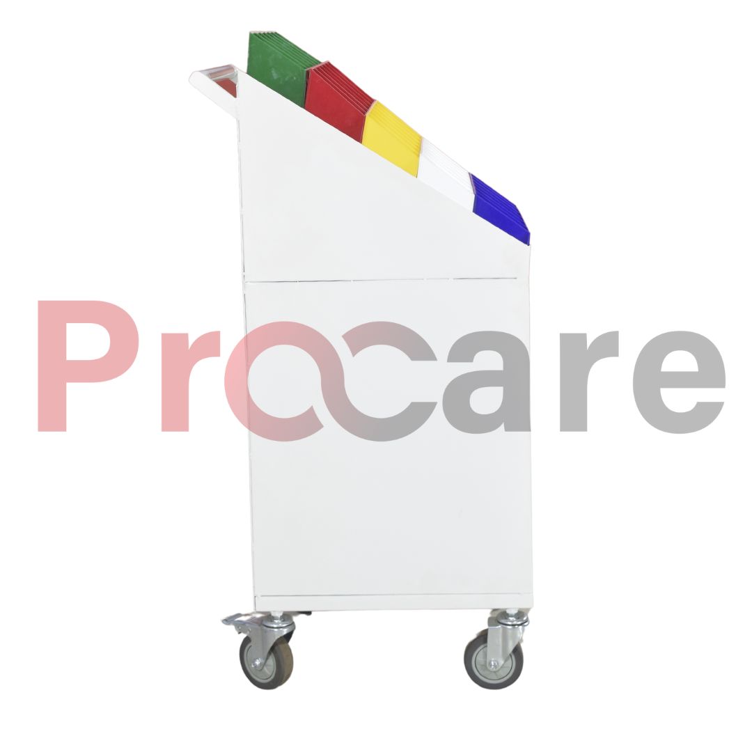 emergency drug trolley side view