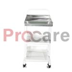 bedside drug trolley with SS top front view