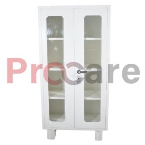 A white colored operation instrument cabinet for hospital