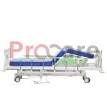 icu bed with knee rest and collapsible railing